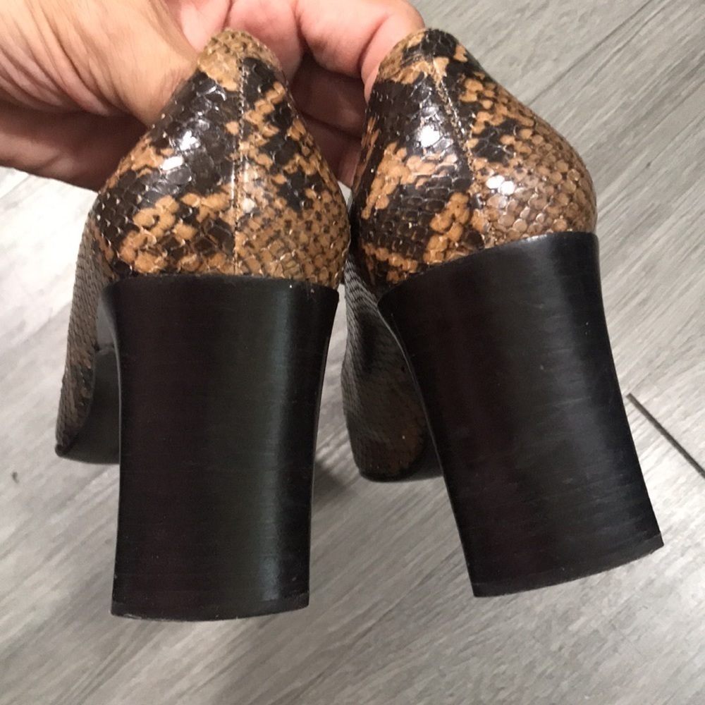 Via Spiga Square Toe Python Embossed Leather Pumps - image 6